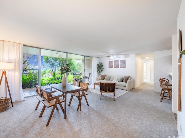 46-109 Konohiki St Unit 3913, Kaneohe, HI 96744 - dining area featuring a ceiling fan and light colored carpet