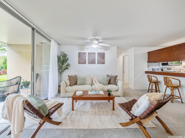 46-109 Konohiki St Unit 3913, Kaneohe, HI 96744 - living area featuring a ceiling fan and carpet floors