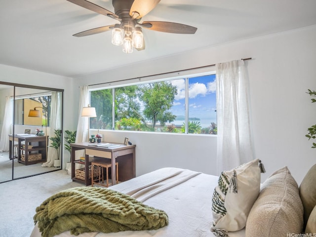 46-109 Konohiki St Unit 3913, Kaneohe, HI 96744 - bedroom with carpet floors and a ceiling fan
