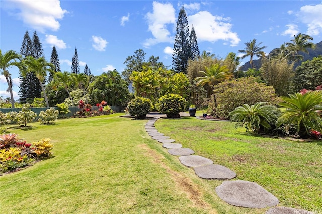 view of yard with fence