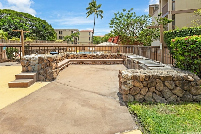 view of patio featuring a fenced backyard