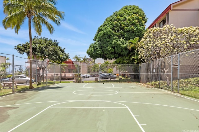 view of sport court with fence and community basketball court