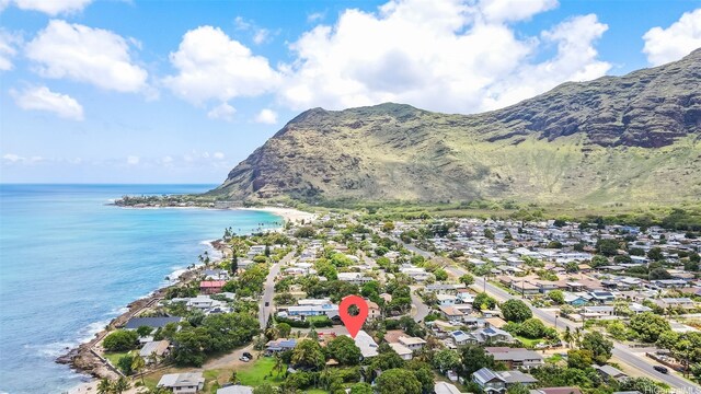 84-731 Upena St, Waianae, HI 96792 - aerial view of property's location featuring a water and mountain view and nearby suburban area