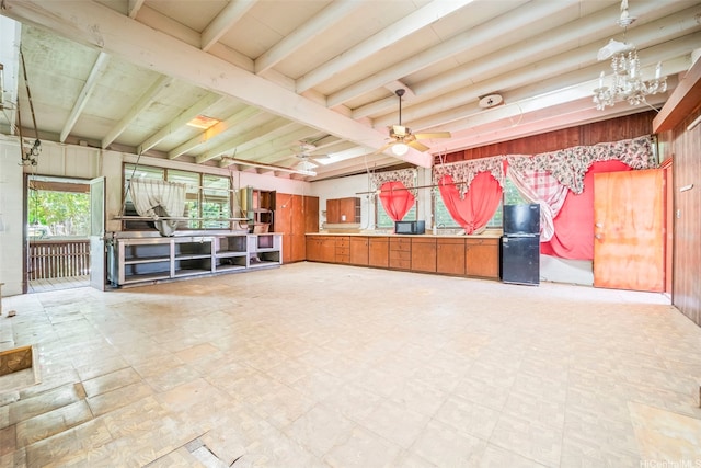 84-731 Upena St, Waianae, HI 96792 - miscellaneous room with beam ceiling, ceiling fan, and light flooring