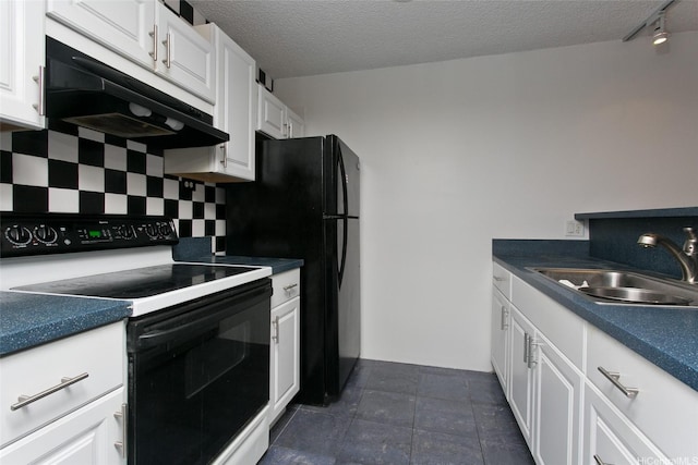 60 N Beretania St Unit 3405, Honolulu, HI 96817 - kitchen featuring range with electric cooktop, a sink, under cabinet range hood, backsplash, and white cabinets