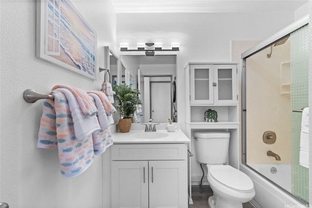 95-510 Wikao St Unit F206, Mililani, HI 96789 - full bathroom featuring vanity, toilet, and shower / bath combination with glass door