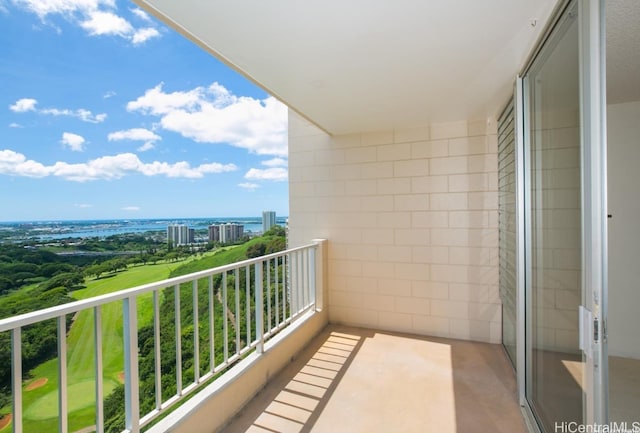 balcony with a water view