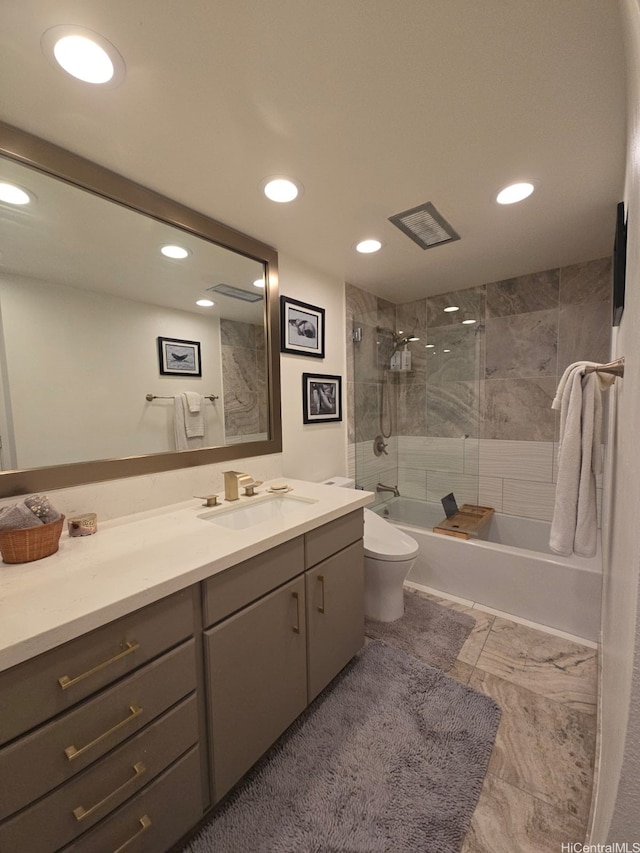 60 N Beretania St Unit 3209, Honolulu, HI 96817 - bathroom with shower / tub combination, vanity, and recessed lighting
