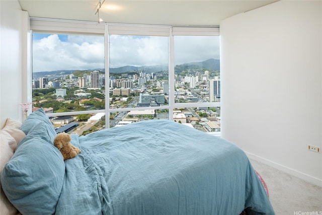 1288 Kapiolani Blvd Unit I2903, Honolulu, HI 96814 - bedroom featuring expansive windows, baseboards, carpet, and a city view