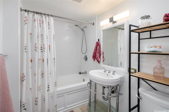 1288 Kapiolani Blvd Unit I2903, Honolulu, HI 96814 - full bathroom with shower / bathtub combination with curtain, visible vents, and toilet