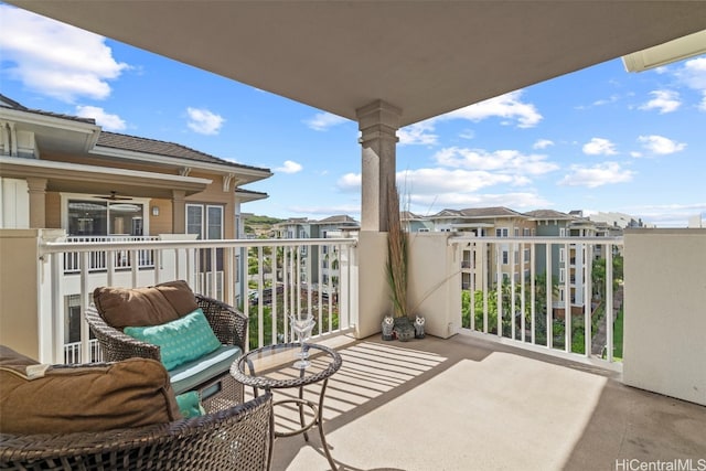 balcony with a residential view