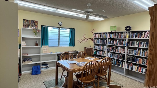 95-1050 Makaikai St Unit 13K, Mililani, HI 96789 - office area featuring a ceiling fan, carpet flooring, and a textured ceiling