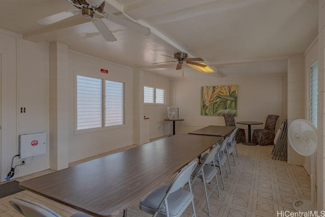 5122 Likini St Unit 616, Honolulu, HI 96818 - dining space featuring a ceiling fan