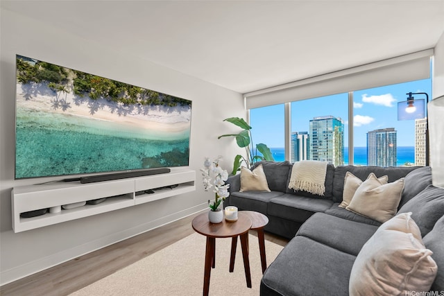 1009 Kapiolani Blvd Unit 4006, Honolulu, HI 96814 - living area featuring wood finished floors and a water view