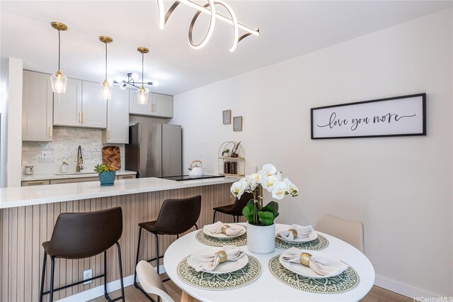view of dining area