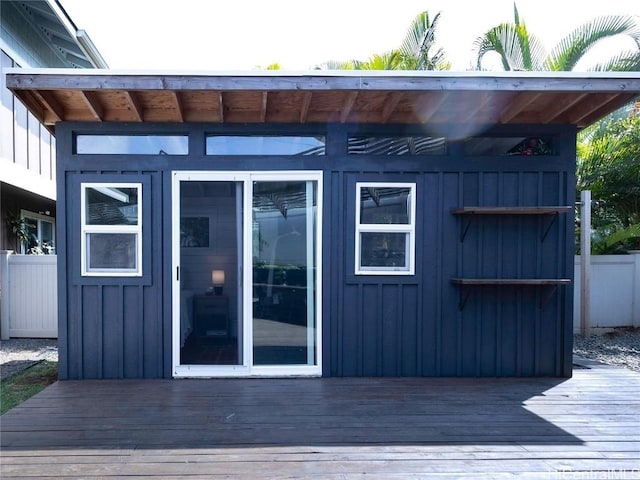 exterior space featuring fence