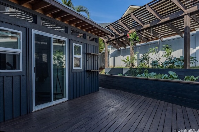 wooden terrace with fence