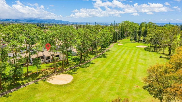 95-046 Hokuiwa St Unit 12, Mililani, HI 96789 - drone / aerial view of a golf course and a mountainous background