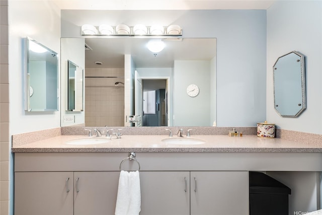 725 Kapiolani Blvd Unit 3503, Honolulu, HI 96813 - full bathroom featuring a sink, walk in shower, and double vanity