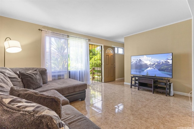 98-525 Kamahao Pl Unit 27, Pearl City, HI 96782 - living area with baseboards and ornamental molding
