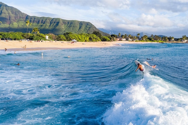 84-215 Makau St, Waianae, HI 96792 - water view with nearby beach and a mountain backdrop