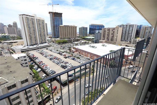 balcony with a city view