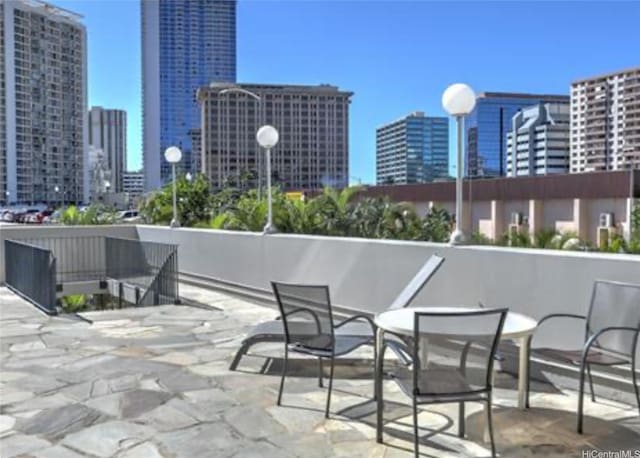 view of patio featuring a city view