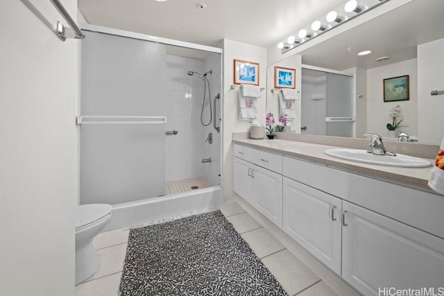 1314 Kalakaua Ave Unit 906, Honolulu, HI 96826 - full bathroom with tile patterned flooring, a stall shower, toilet, and vanity
