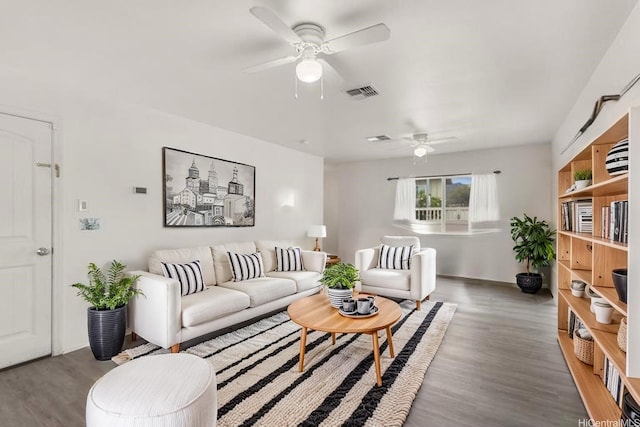 87-307 Panoa St, Waianae, HI 96792 - living room with ceiling fan and wood finished floors