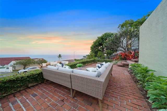 1782 Laukahi St, Honolulu, HI 96821 - patio terrace at dusk with a water view and an outdoor hangout area