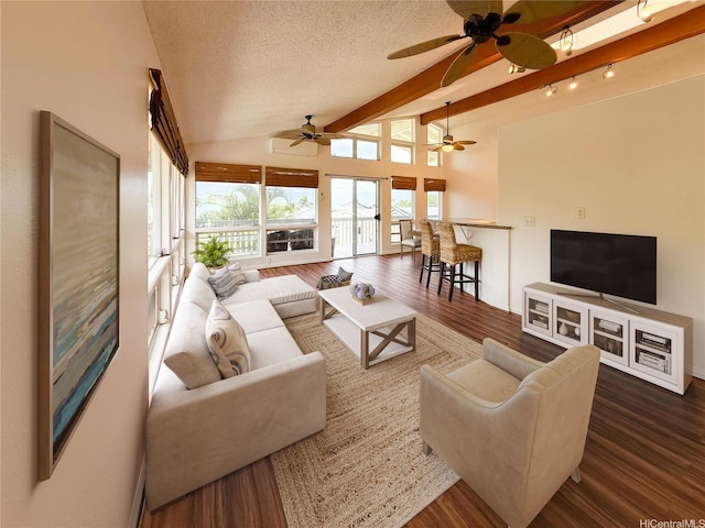 44-313 Kaneohe Bay Dr Unit B, Kaneohe, HI 96744 - living room featuring ceiling fan, wood finished floors, and a textured ceiling
