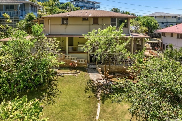 2063 Kilakila Dr, Honolulu, HI 96817 - back of property with a shingled roof