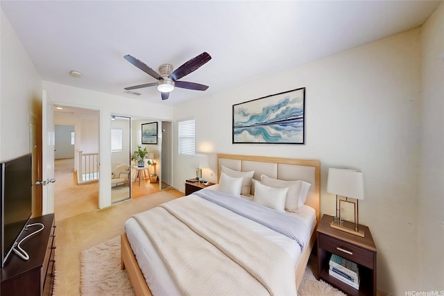 91-1092 Kaileolea Dr, Ewa Beach, HI 96706 - bedroom featuring light colored carpet, ceiling fan, and a closet
