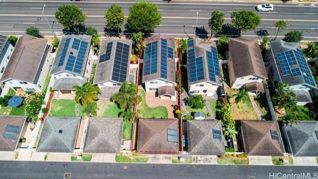 91-1092 Kaileolea Dr, Ewa Beach, HI 96706 - aerial perspective of suburban area with property parcel outlined