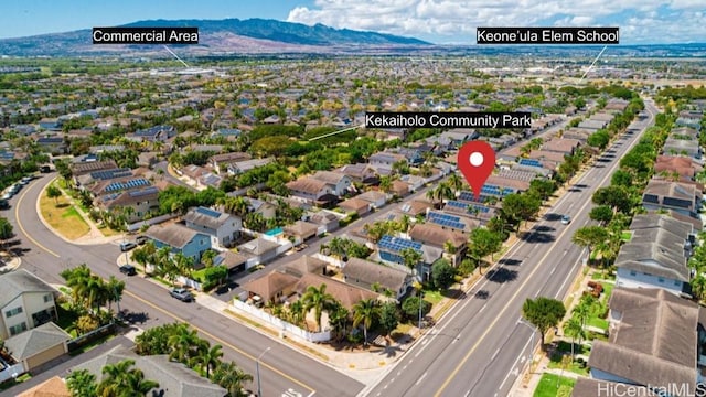 91-1092 Kaileolea Dr, Ewa Beach, HI 96706 - aerial view of residential area featuring a mountainous background