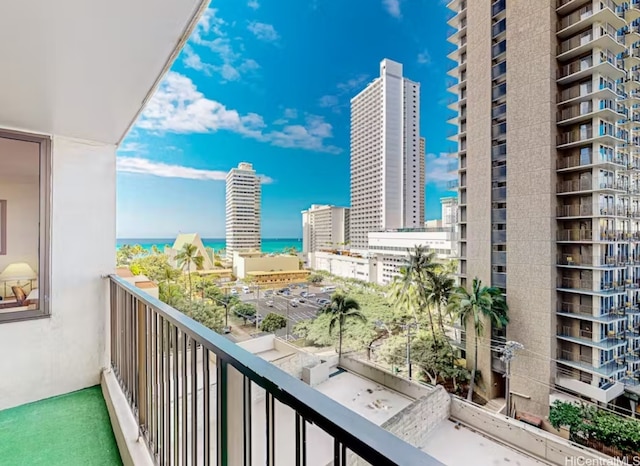 balcony with a view of city