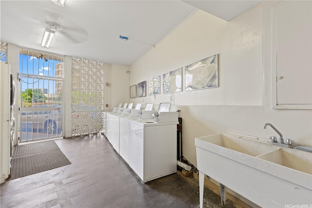 750 Amana St Unit 1111, Honolulu, HI 96814 - common laundry area featuring a sink and washing machine and clothes dryer