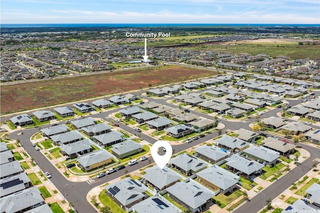 aerial view featuring a residential view
