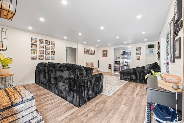 54-266 Kawaihemo Pl, Hauula, HI 96717 - living room with recessed lighting, baseboards, and light wood-type flooring