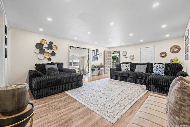 54-266 Kawaihemo Pl, Hauula, HI 96717 - living room featuring light wood-style floors and recessed lighting