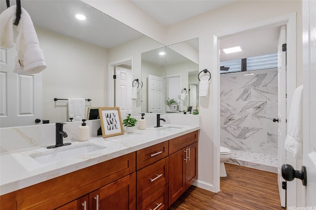 1623 Kalaniuka Way Unit 43, Honolulu, HI 96821 - full bath with a marble finish shower, wood finished floors, double vanity, and recessed lighting