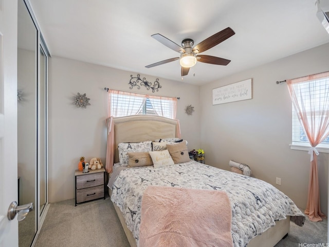 91-1483 Loiloi Loop, Ewa Beach, HI 96706 - bedroom featuring light colored carpet, a closet, and ceiling fan