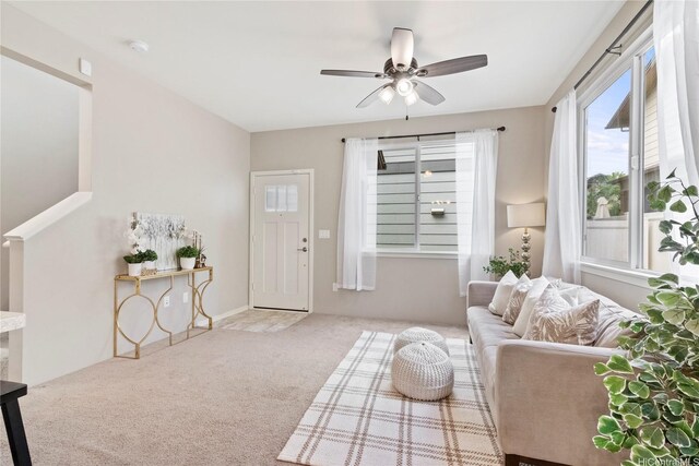 91-1159 Kamakana St Unit 829, Ewa Beach, HI 96706 - carpeted living room with a ceiling fan