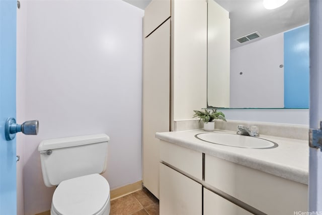 1031 Ala Napunani St Unit 401, Honolulu, HI 96818 - half bath featuring tile patterned floors, vanity, visible vents, and toilet