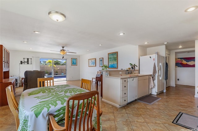 1315 Onioni St, Kailua, HI 96734 - dining room with ceiling fan and recessed lighting