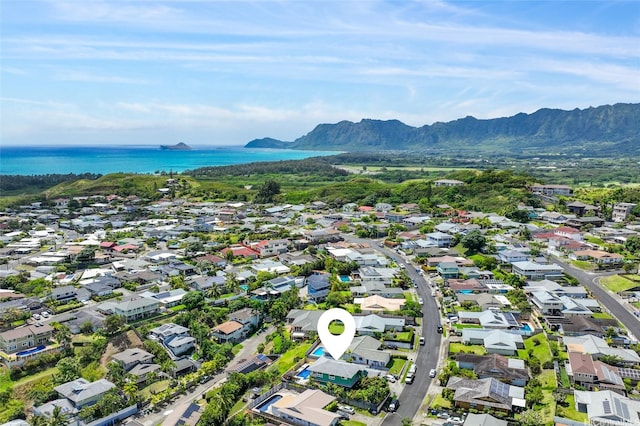 1315 Onioni St, Kailua, HI 96734 - aerial perspective of suburban area featuring a water and mountain view