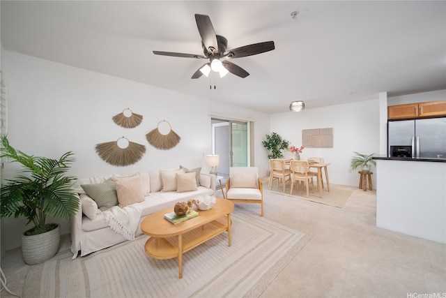 91-1039 Kamaaha Ave Unit 1505, Kapolei, HI 96707 - living area with a ceiling fan and light colored carpet
