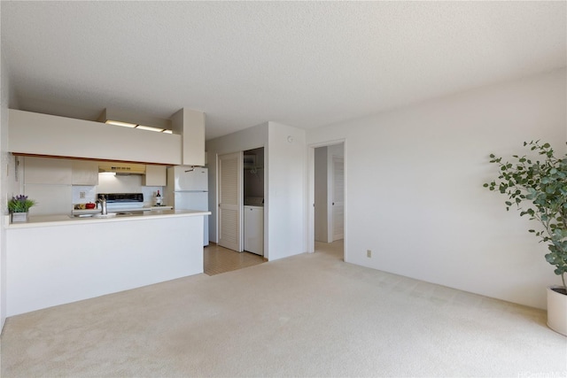 94-1016 Kaukahi Pl Unit J8, Waipahu, HI 96797 - unfurnished living room with light carpet, washer / dryer, and a sink