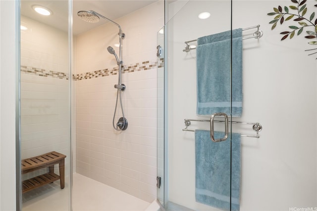 full bathroom with a shower stall