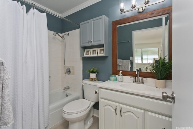 1334 Kuuna St, Kailua, HI 96734 - bathroom with ornamental molding, toilet, vanity, and shower / tub combo